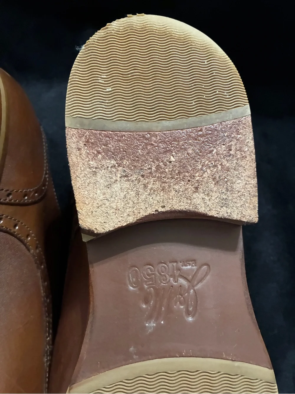 Johnston & Murphy men’s cap toe Oxford dress shoes brown leather Size 13M.